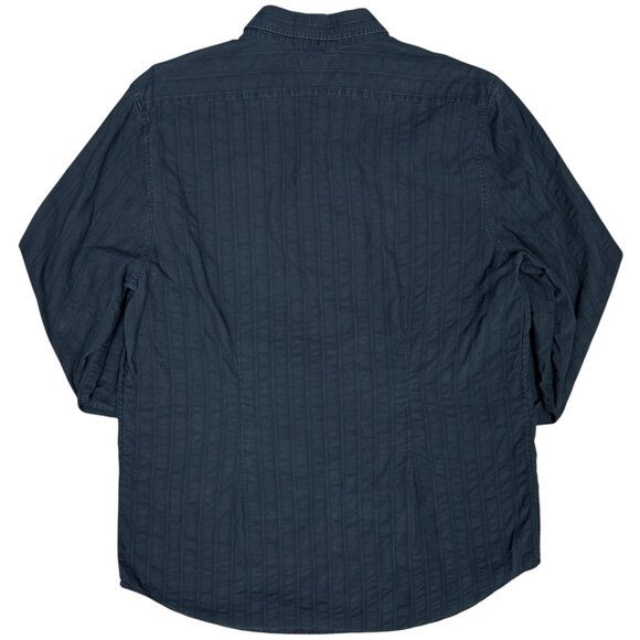 Men's EXPRESS Modern Fit Textured Striped Black Dress Shirt | Size L‎ - Picture 3 of 8